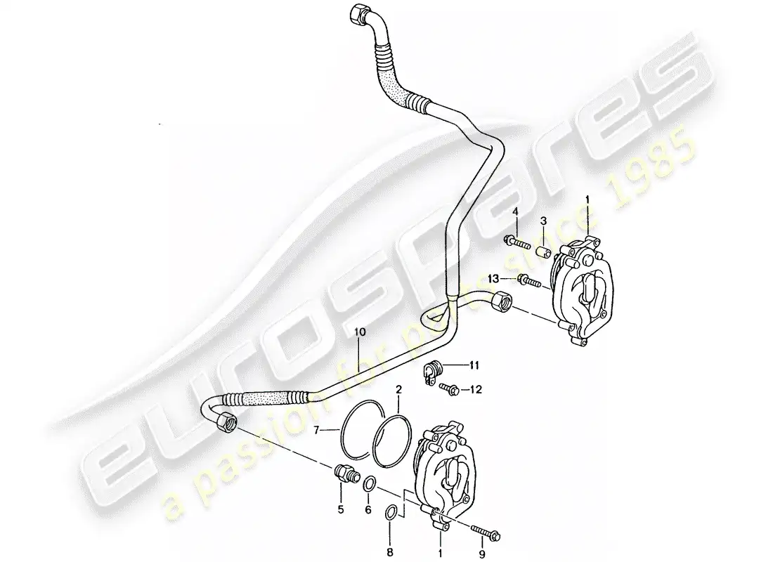 porsche 2001 (996 gt3) oil supply - return line parts diagram