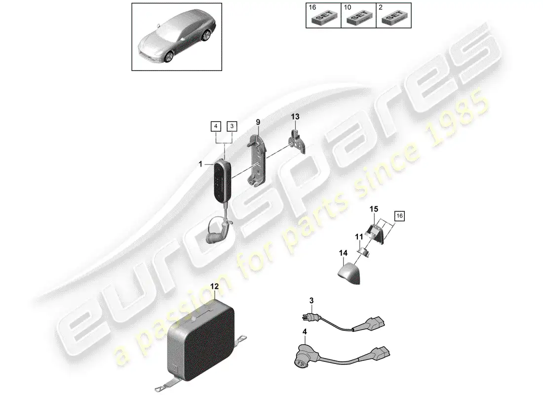 porsche 2019 (panamera 971-1) charging cable parts diagram