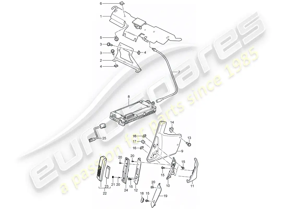 porsche 2011 (987 boxster) telephone parts diagram