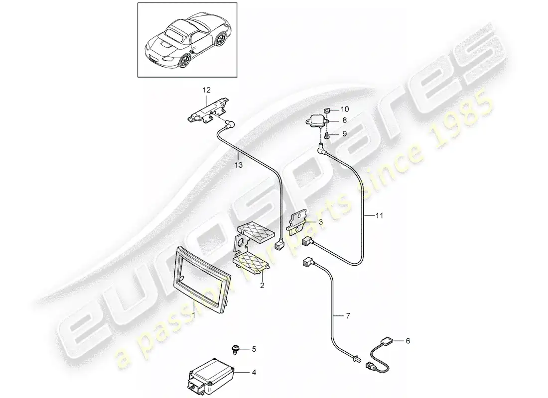 porsche 2011 (987 boxster) preparation parts diagram
