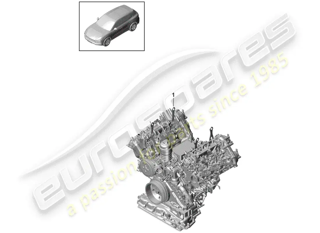 porsche 2019 (cayenne e3 9ya/9yb) long block parts diagram