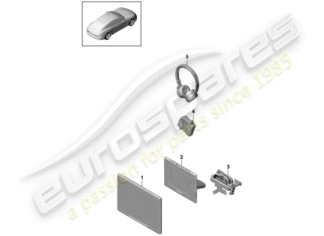 porsche 2017 (panamera 971-1) rear seat entertainment system parts diagram