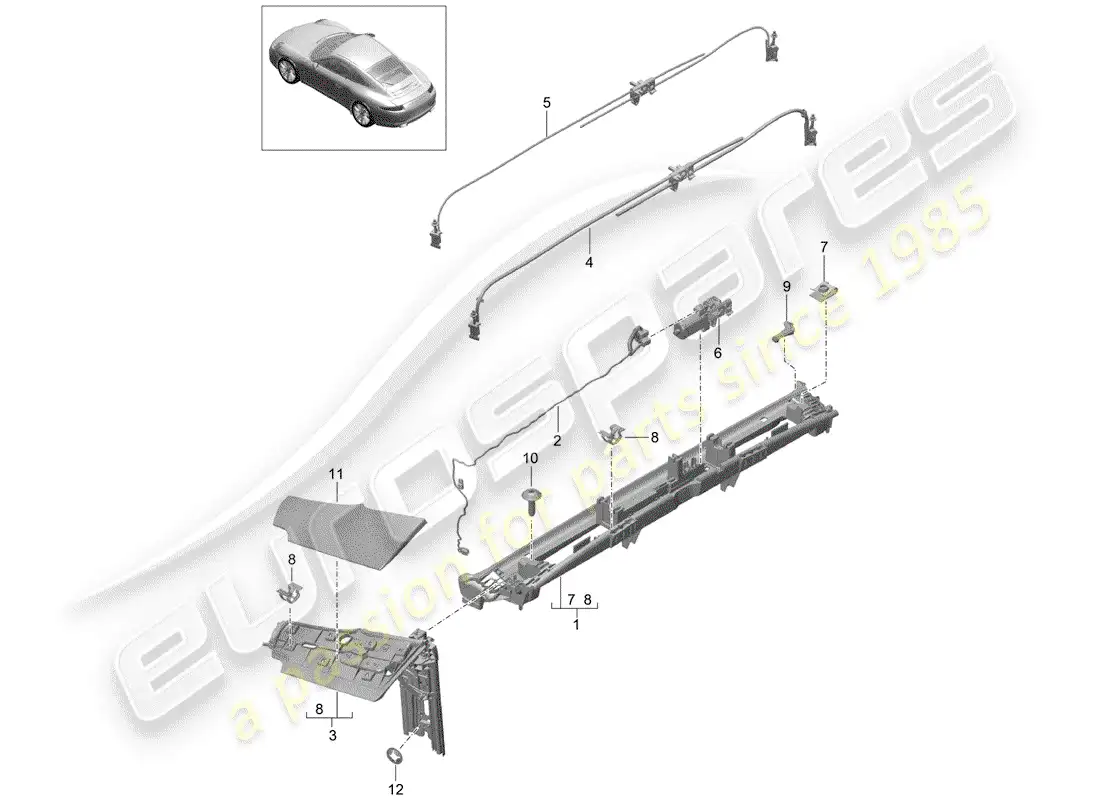 porsche 2016 (991-1) flap parts diagram