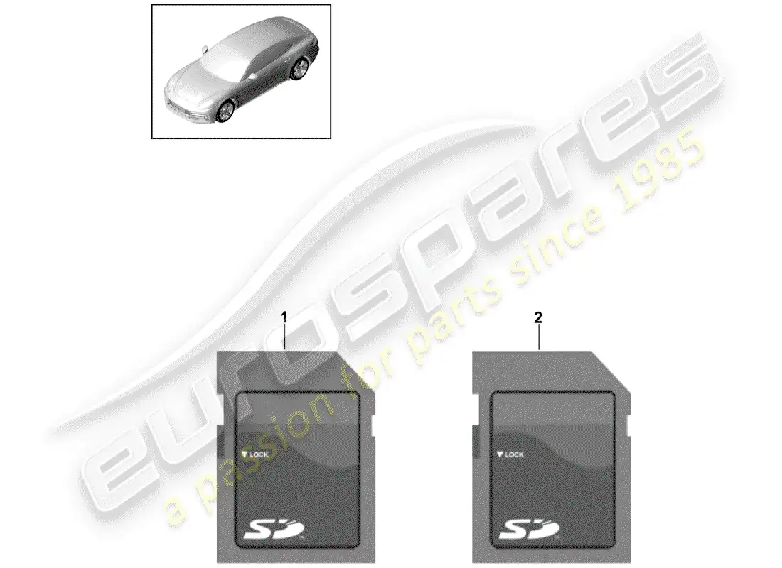 porsche 2020 (cayenne e3 9ya/9yb) sd card parts diagram