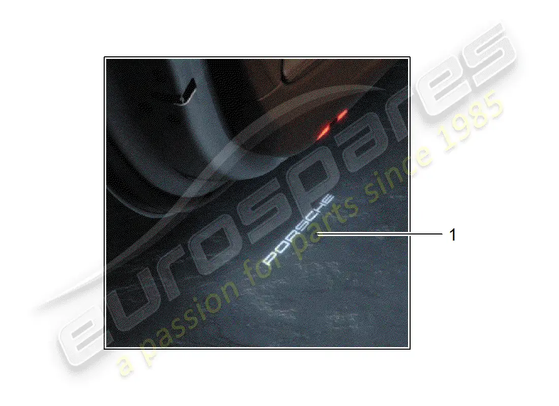 porsche 2017 (tequipment cayenne) led door projector parts diagram