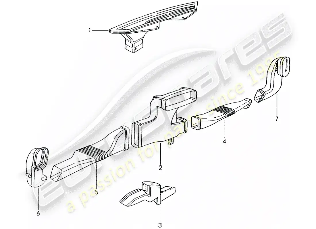 porsche 2004 (996) heater - air duct parts diagram