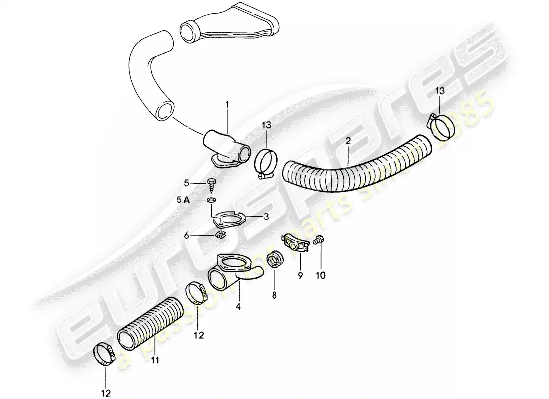 porsche 1987 (911) cooling air duct parts diagram