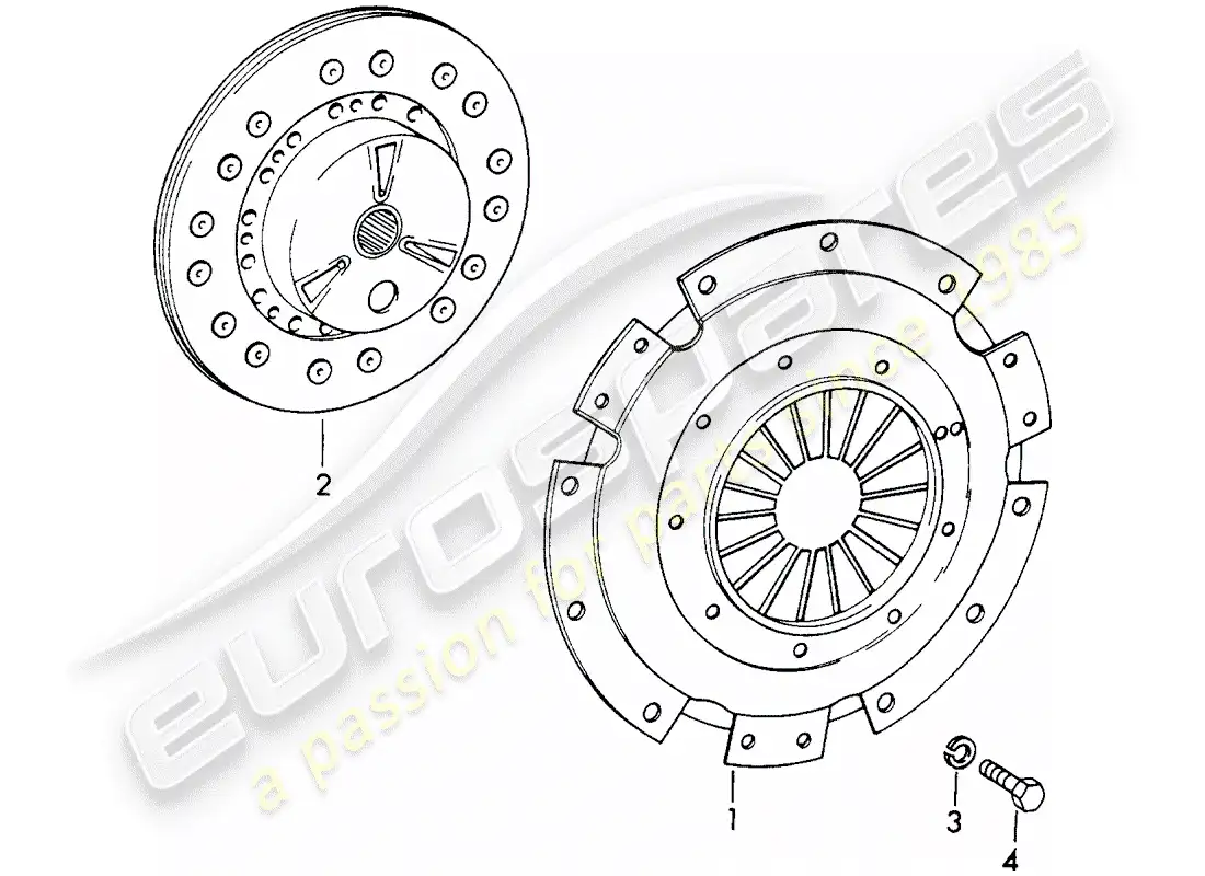 porsche 1969 (911/912) clutch parts diagram