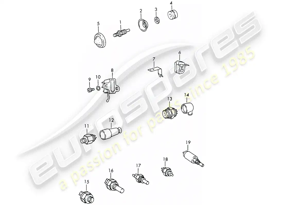 porsche 1965 (911/912) switch parts diagram