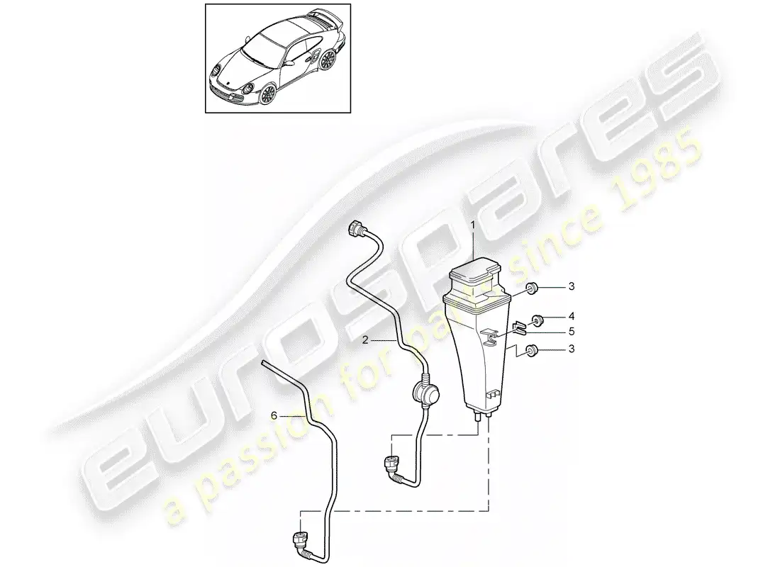 porsche 2012 (997-2 turbo / gt2 rs) evaporative emission canister parts diagram
