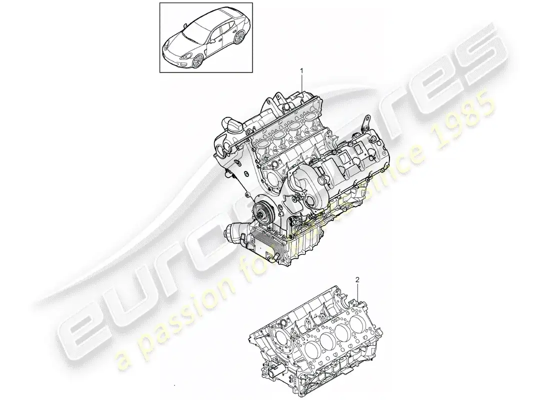 porsche 2012 (panamera 970) long block parts diagram