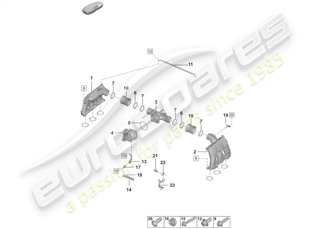 porsche 2020 (992-1) intake air distributor parts diagram