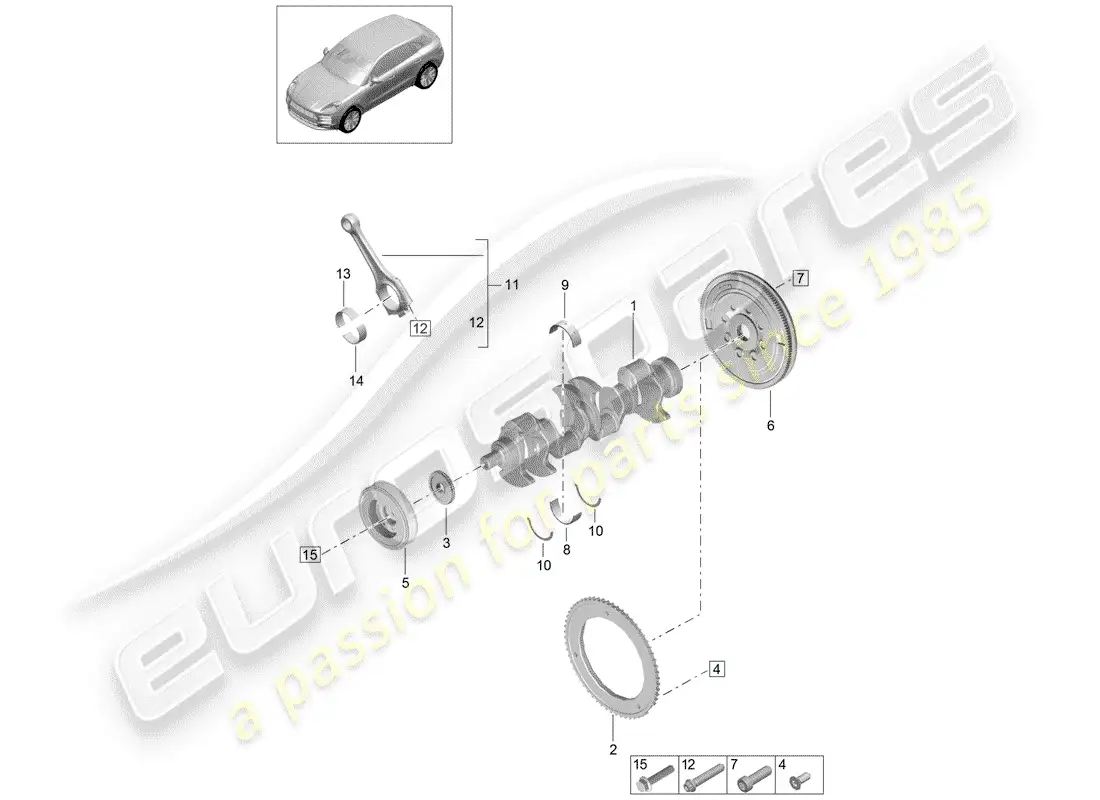 porsche 2020 (macan) crankshaft parts diagram