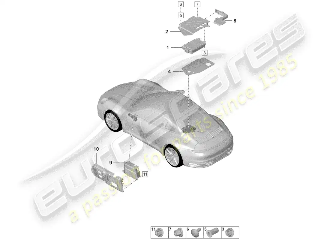 porsche 2019 (992-1) amplifier parts diagram