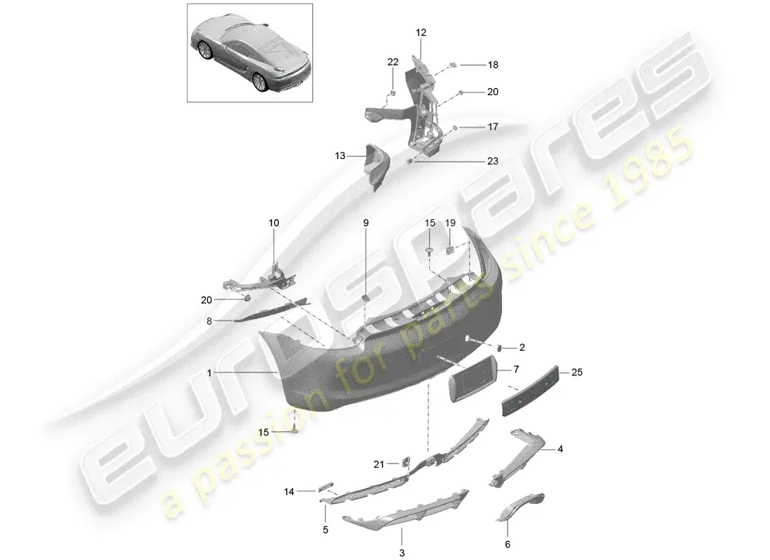 porsche 2016 (981 cayman gt4) bumper part diagram
