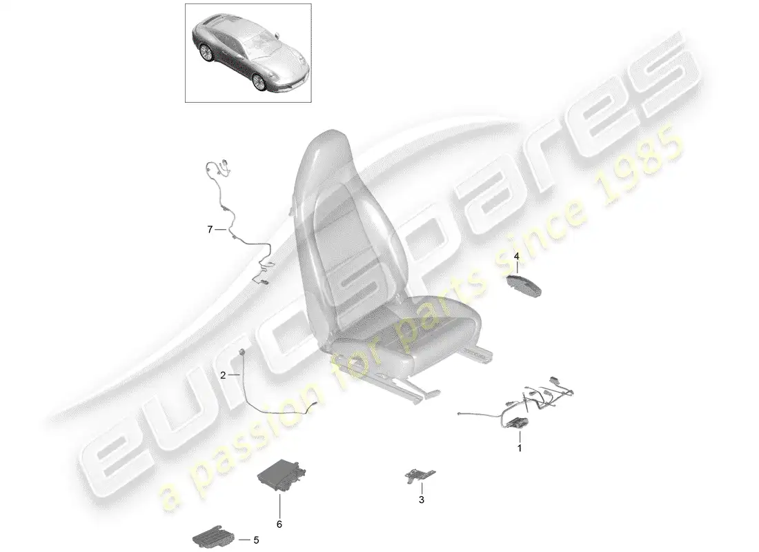 porsche 2019 (991-2) wiring harnesses parts diagram