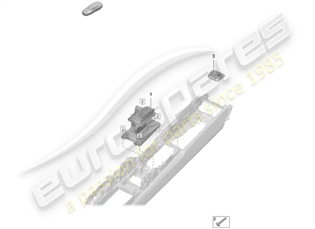 porsche 2019 (992-1) selector lever parts diagram