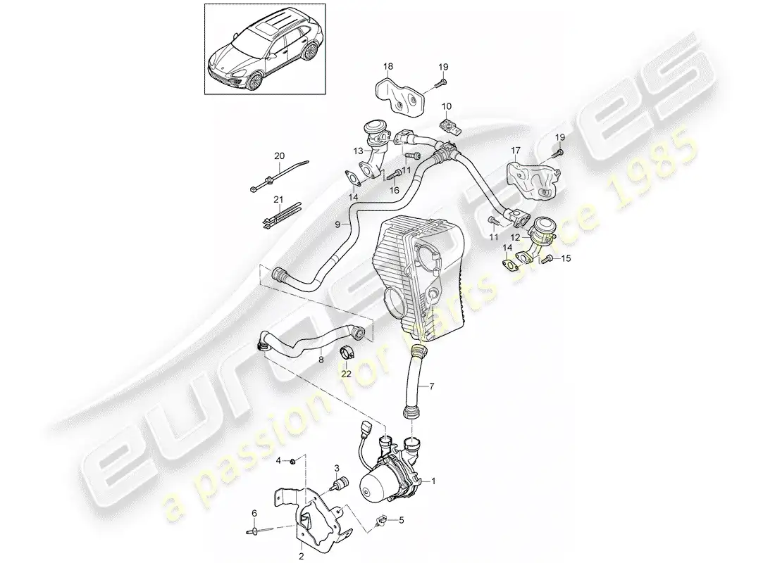 porsche 2013 (cayenne e2 92a) secondary air pump parts diagram