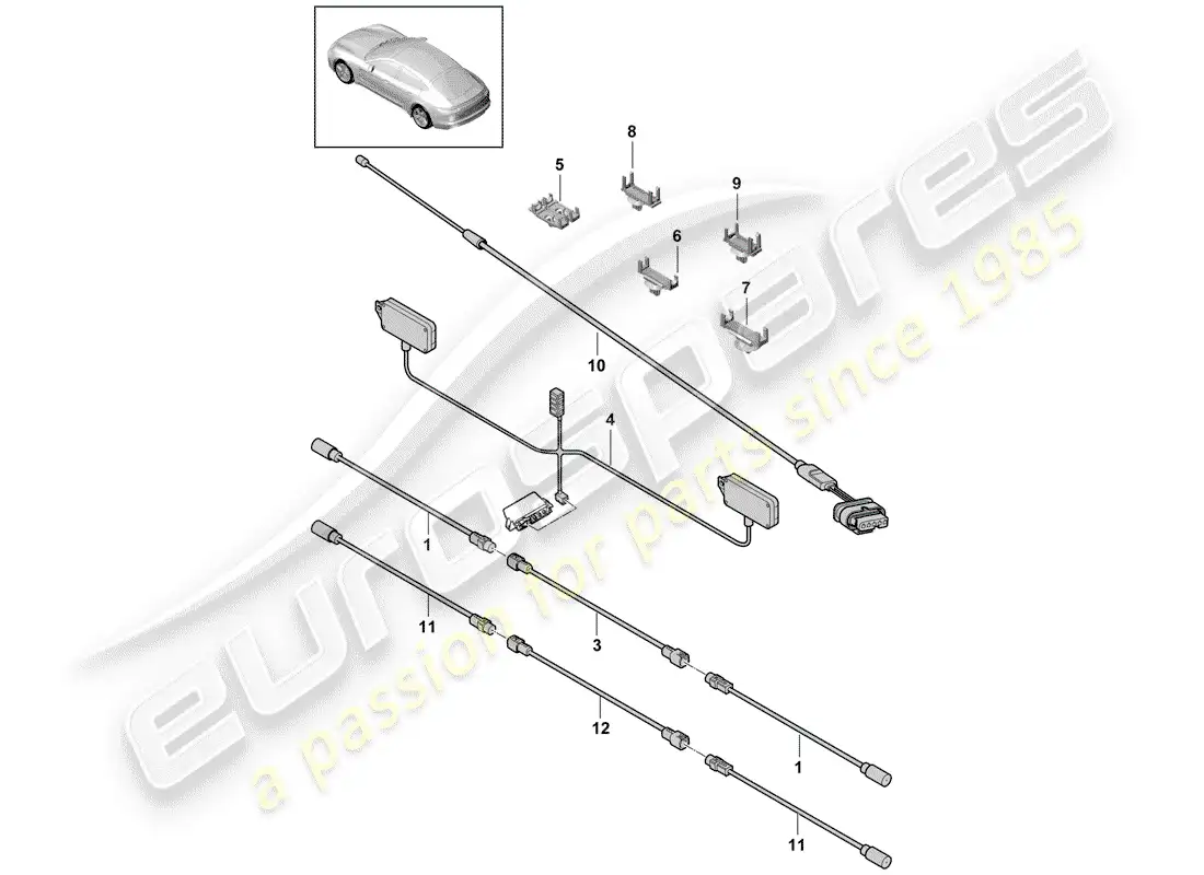 porsche 2019 (panamera 971-1) antenna connecting cable parts diagram