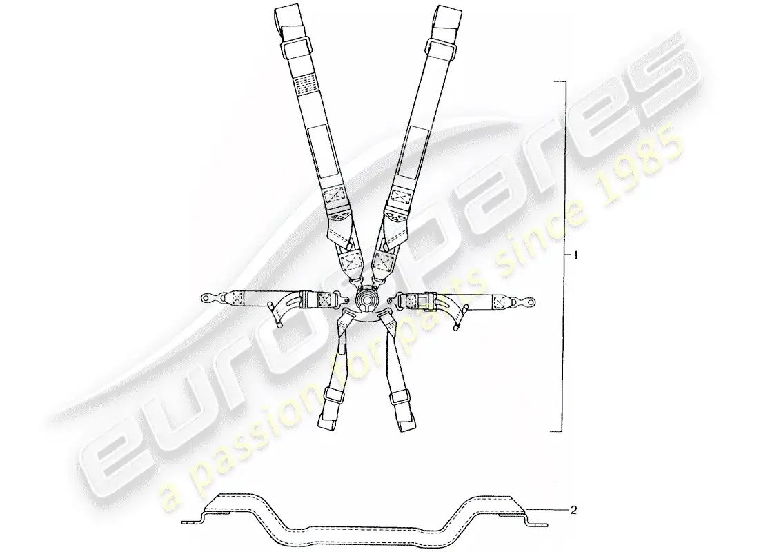 porsche 2006 (tequipment) six-point safety belt parts diagram