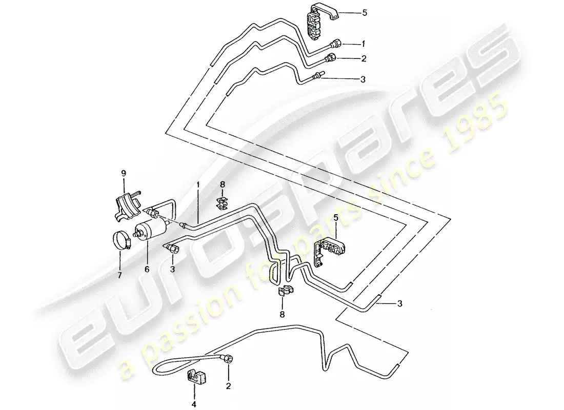 porsche 2004 (996 gt3) fuel system parts diagram