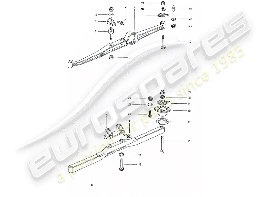 porsche 1973 (914) engine carrier parts diagram