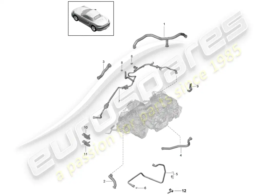 porsche 2017 (718 boxster) crankcase parts diagram
