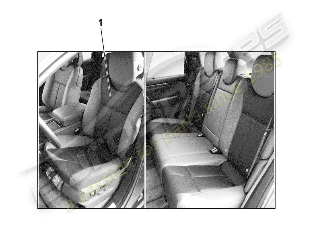 porsche 2006 (tequipment cayenne) seat cover parts diagram