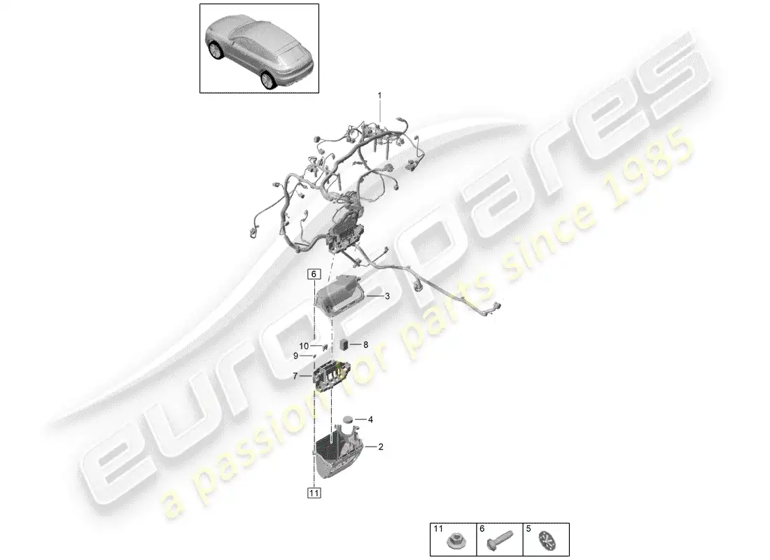 porsche 2019 (macan) harness parts diagram