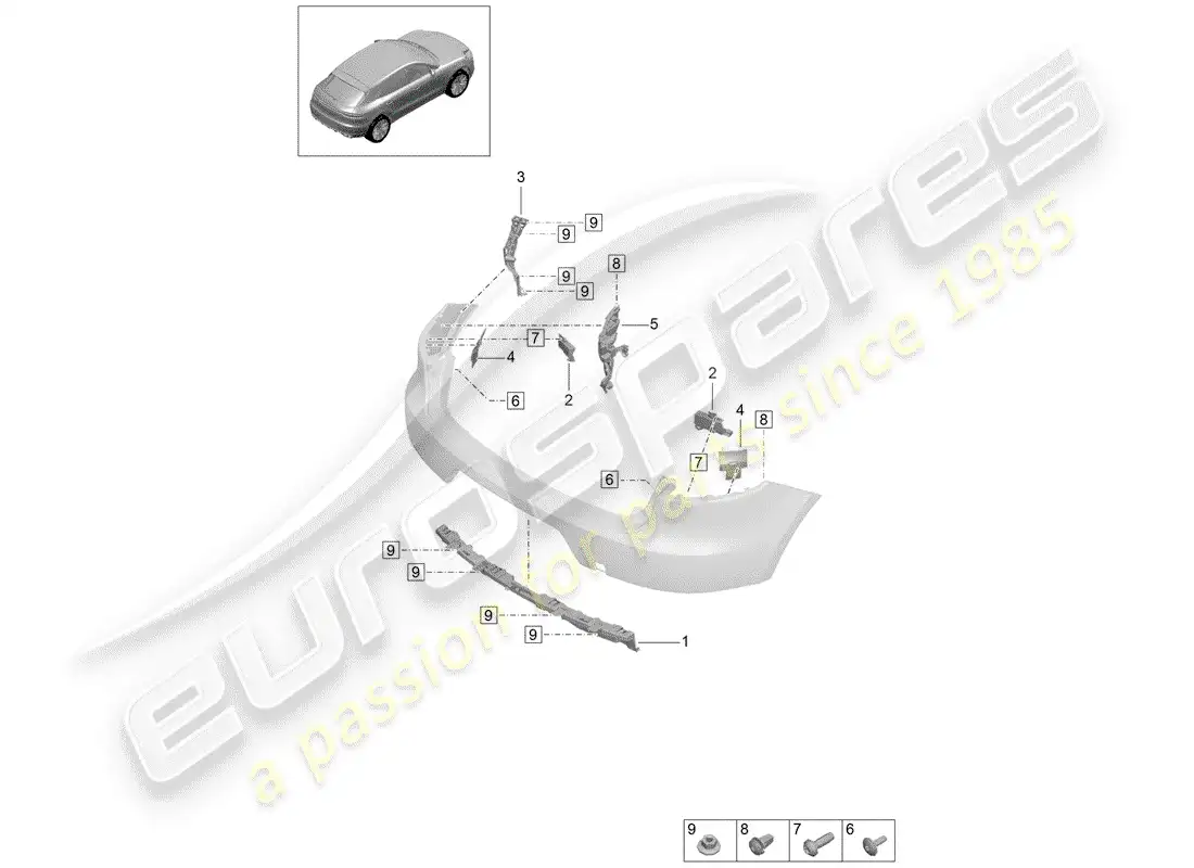 porsche 2020 (macan) fasteners part diagram