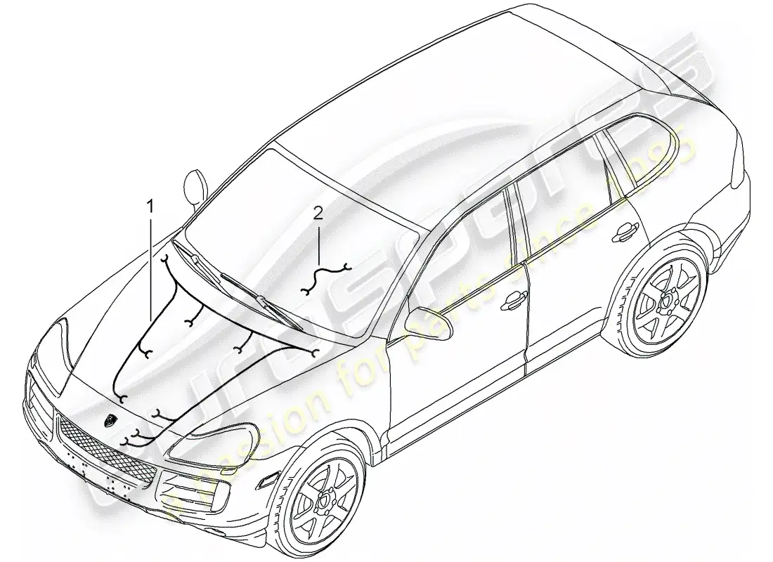 porsche 2009 (cayenne e1 9pa) wiring harnesses part diagram