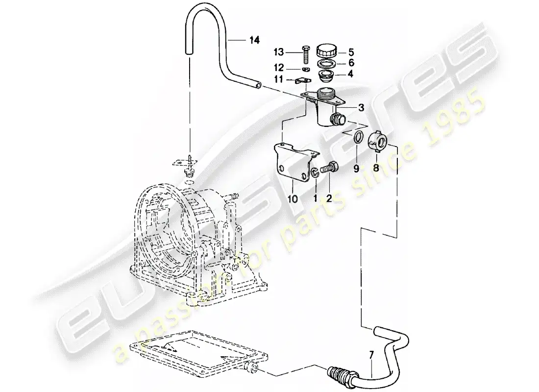 porsche 1981 (924) oil inlet - automatic transmission parts diagram