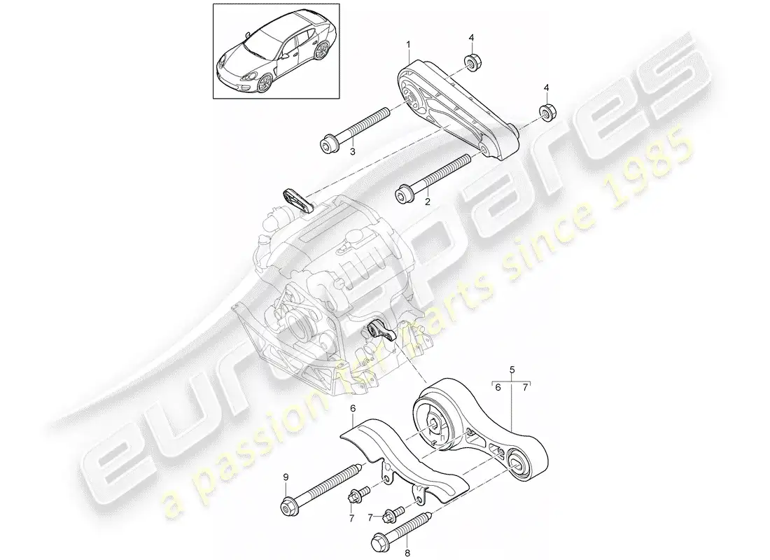 porsche 2013 (panamera 970) engine suspension parts diagram