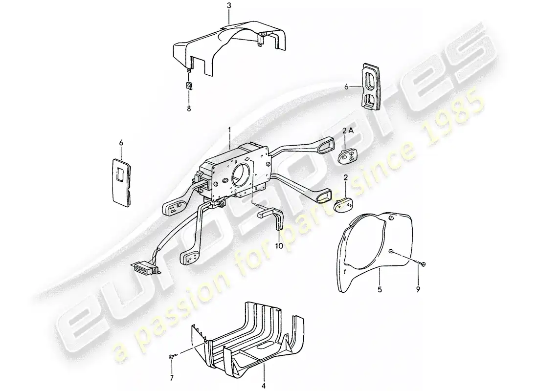 porsche 1997 (993) steering column switch parts diagram