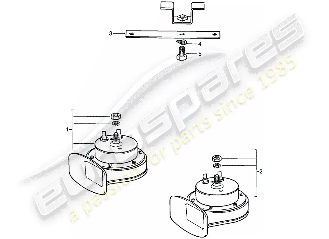 porsche 1987 (924s) horn parts diagram