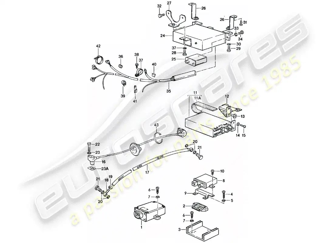 porsche 1982 (924) engine electrics 2 parts diagram