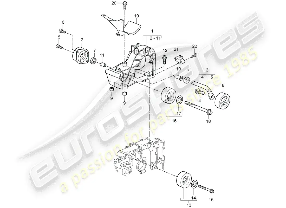 porsche 2005 (987 boxster) belt tensioner parts diagram