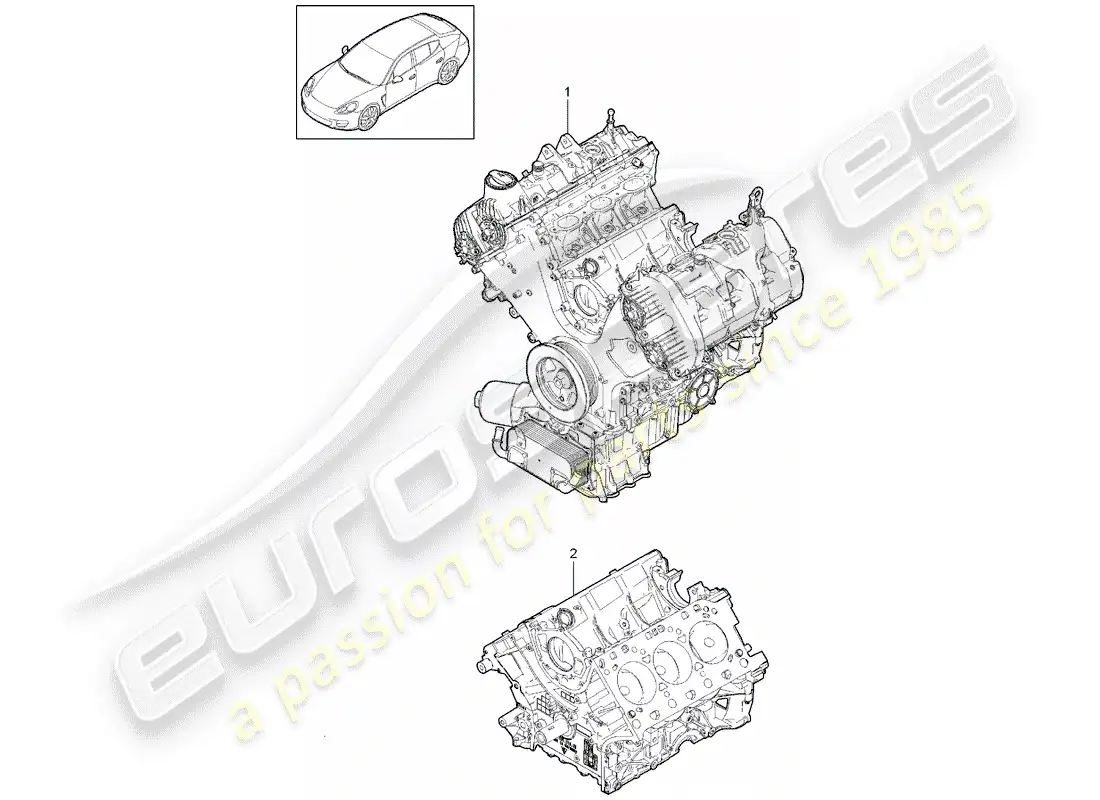 porsche 2012 (panamera 970) long block parts diagram