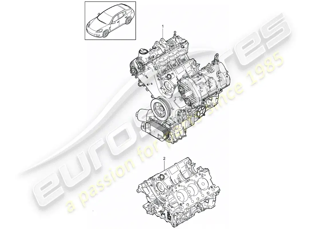 porsche 2012 (panamera 970) long block parts diagram