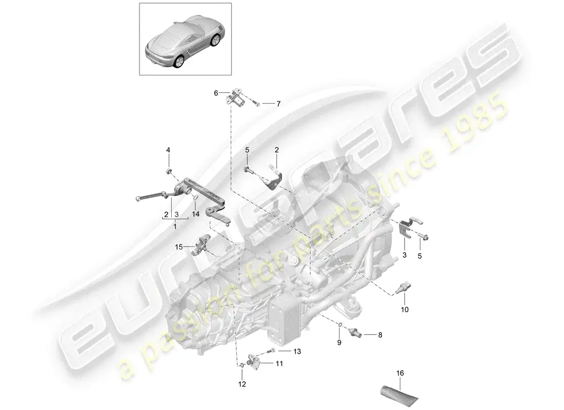 porsche 2020 (718 cayman) manual gearbox parts diagram