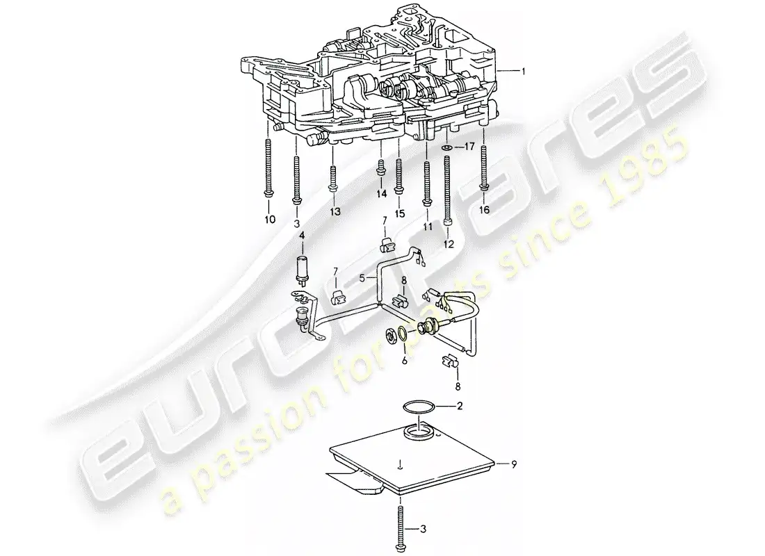porsche 1996 (993) tiptronic - oil strainer - inductive sender - fasteners - for - switch unit parts diagram