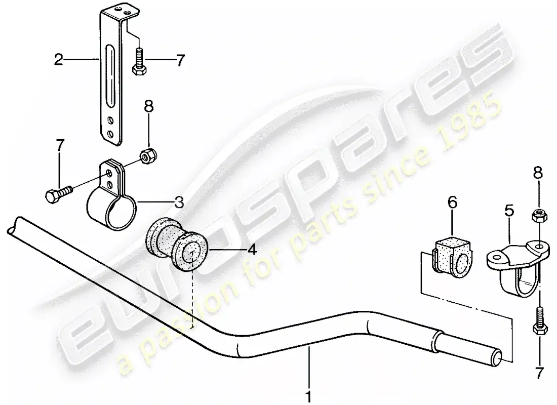 porsche 1987 (924s) stabilizer parts diagram