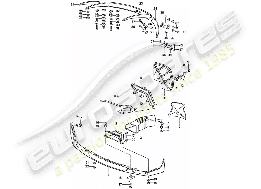 porsche 1981 (928) spoiler parts diagram