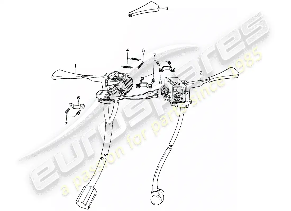 porsche 1974 (914) steering column switch part diagram