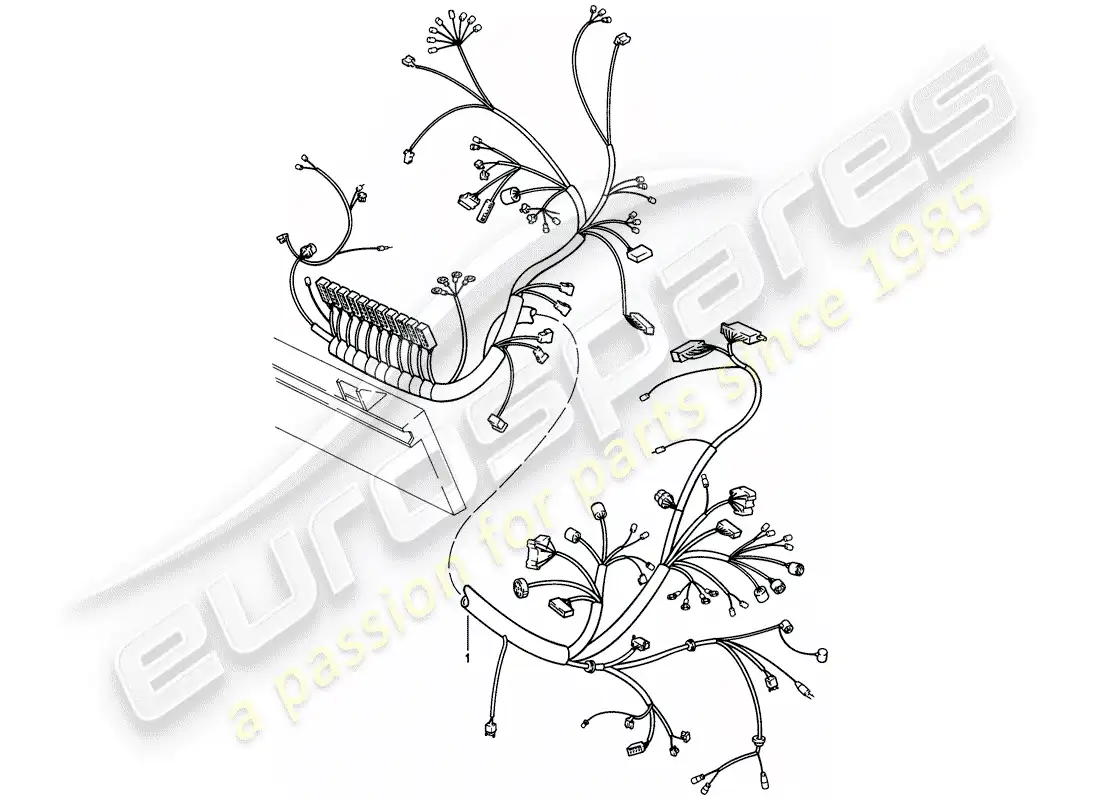 porsche 1981 (928) harness - dashboard parts diagram
