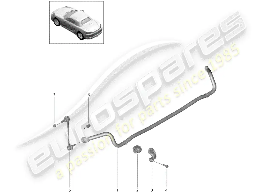 porsche 2017 (718 boxster) stabilizer parts diagram