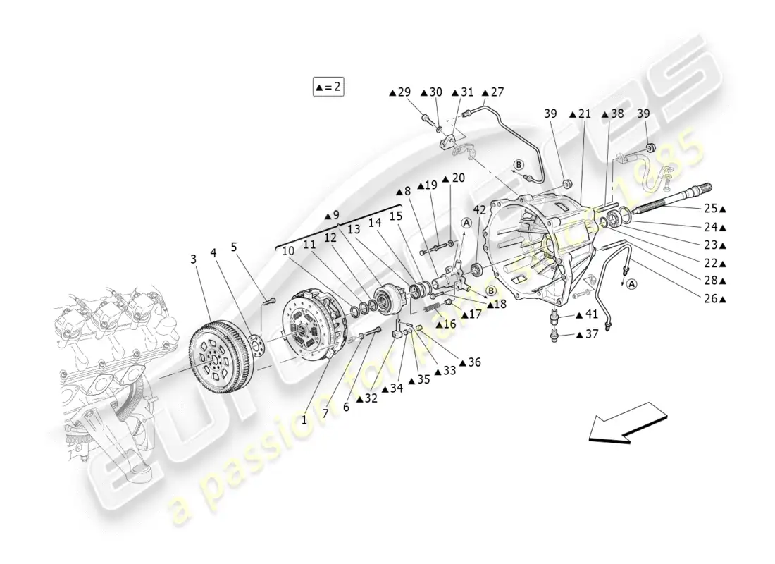 maserati granturismo (2012) friction discs and housing for f1 gearbox parts diagram