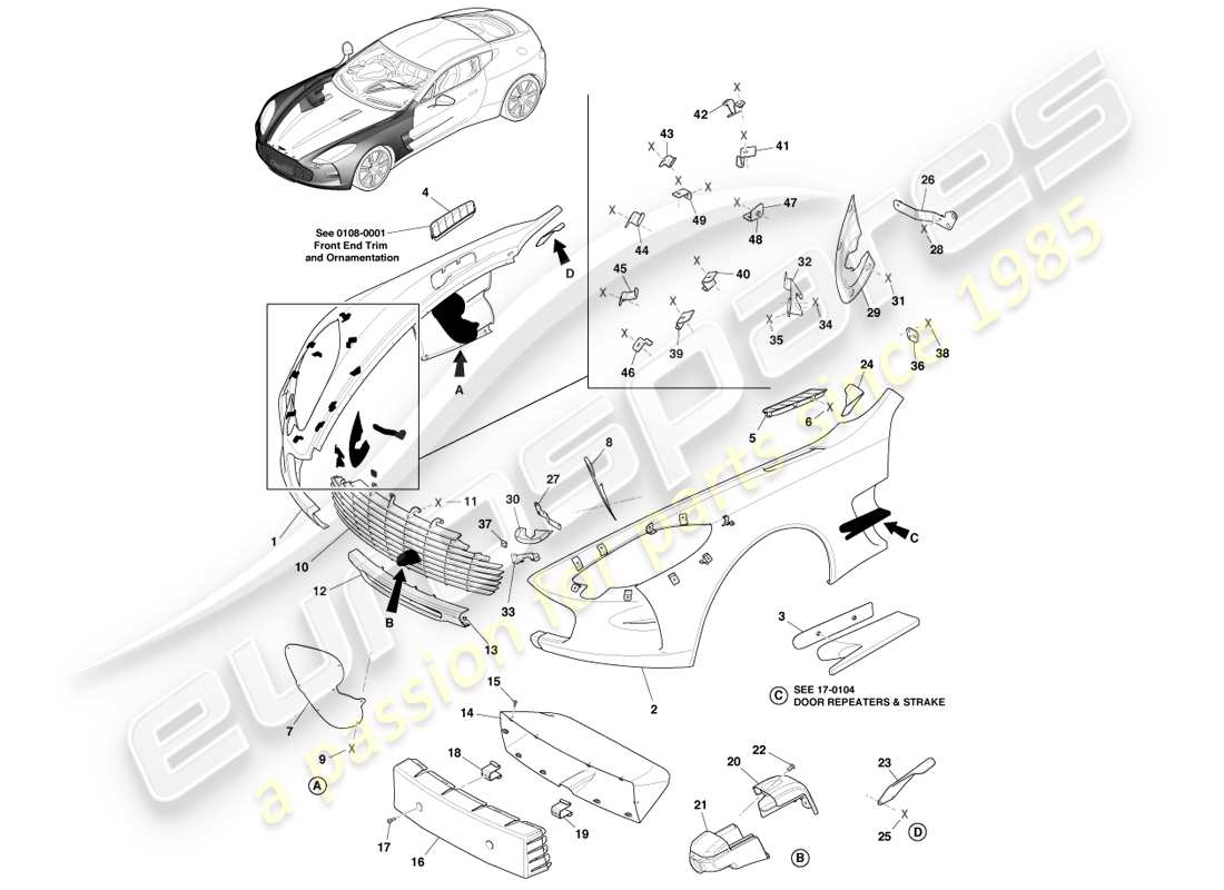 part diagram containing part number dbya02001-s