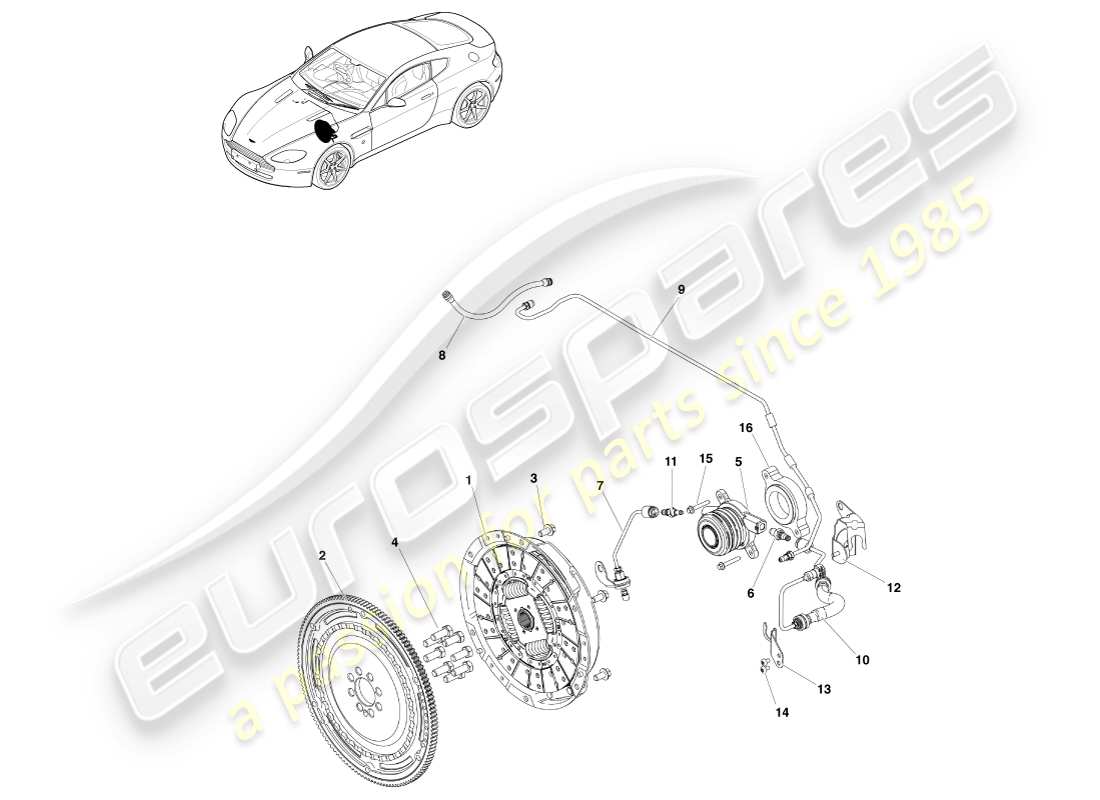 a part diagram from the aston martin v8 vantage parts catalogue