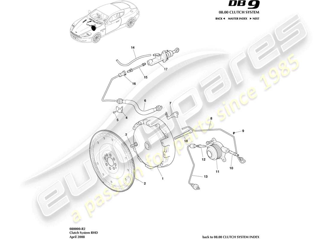 VIEW PARTS DIAGRAMS FROM THE ASTON MARTIN DB9 PARTS CATALOGUE a part diagram from the aston martin db9 parts catalogue